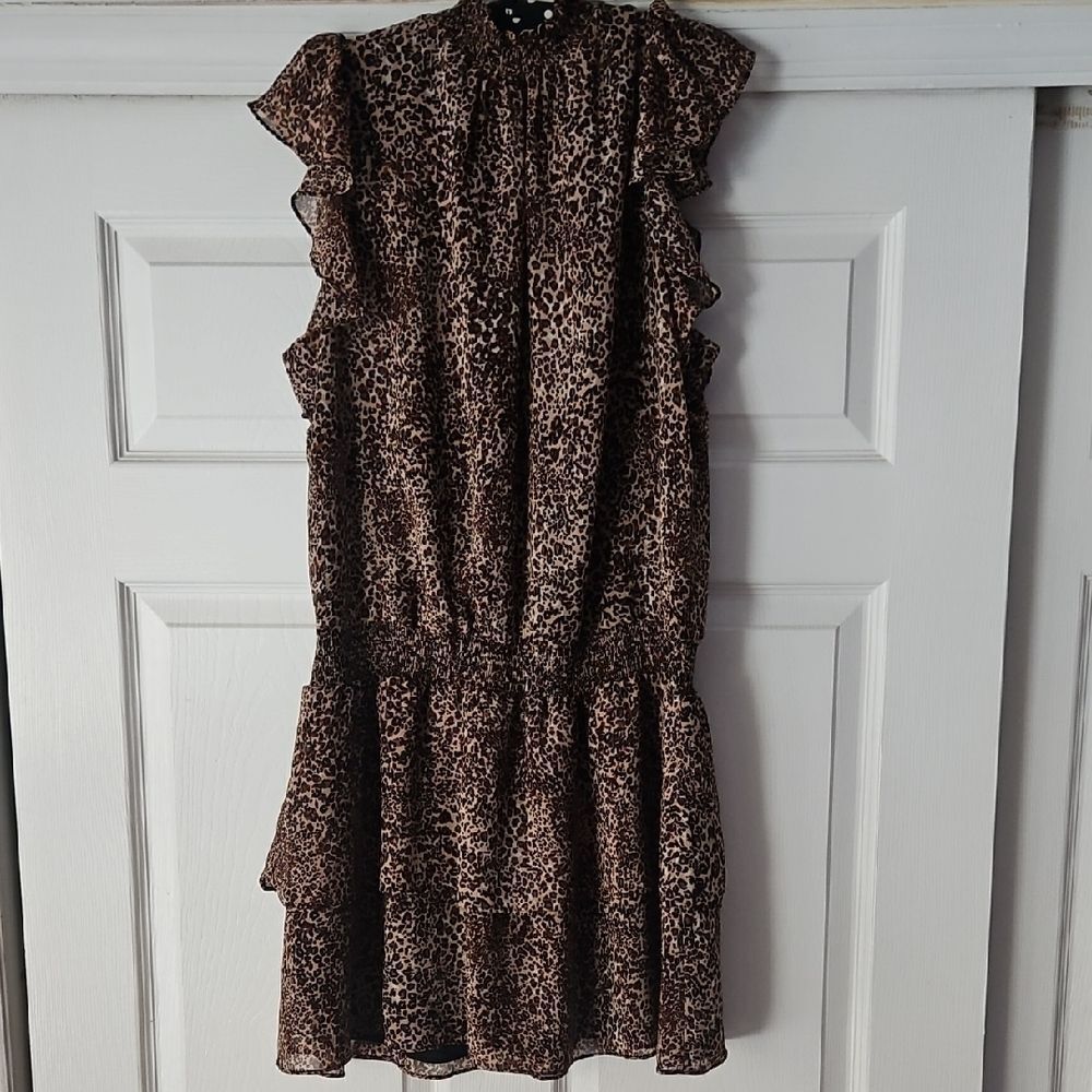Leopard Print Ruffle Dress